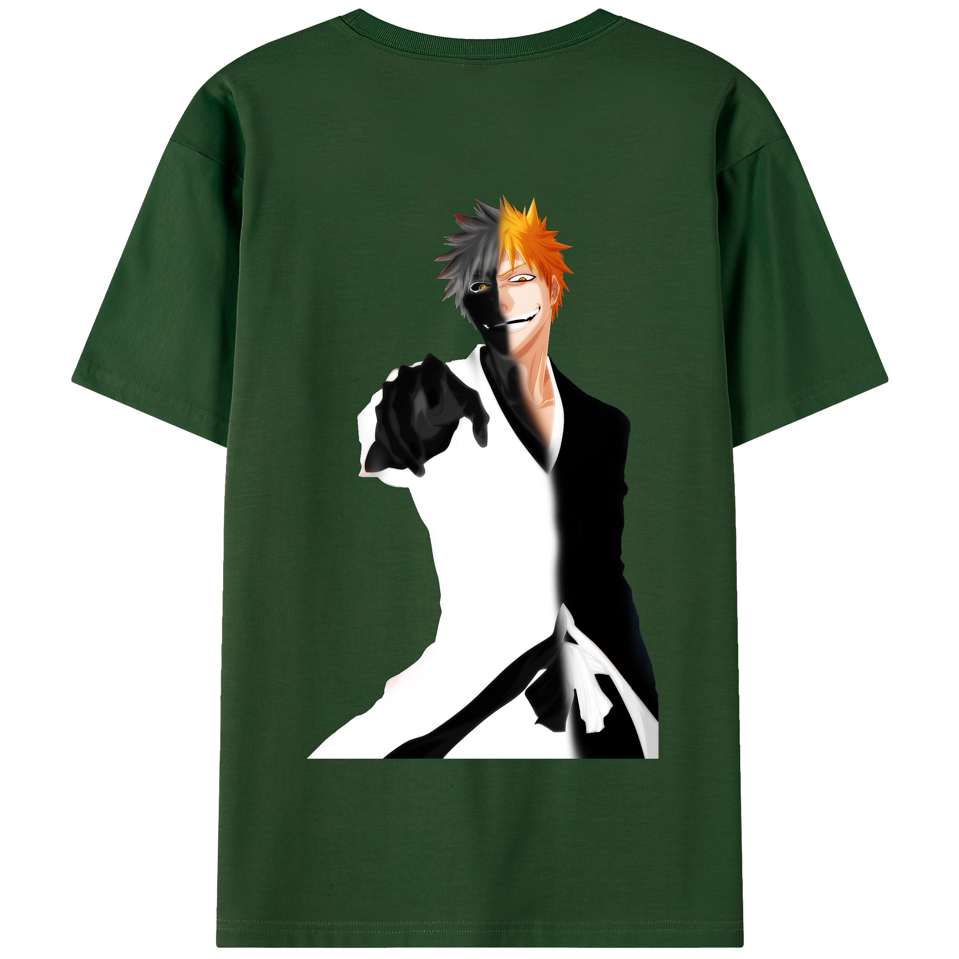（画像用） ブリーチ 黒崎一護（くろさき いちご）BLEACH Kurosaki Ichigo 綿100％半袖Tシャツ（背面プリント）